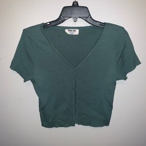 Teal cropped sweater